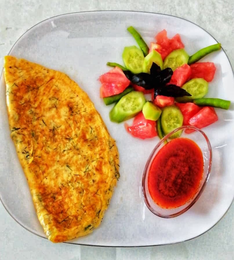 Dereotlu kaşarlı omlet