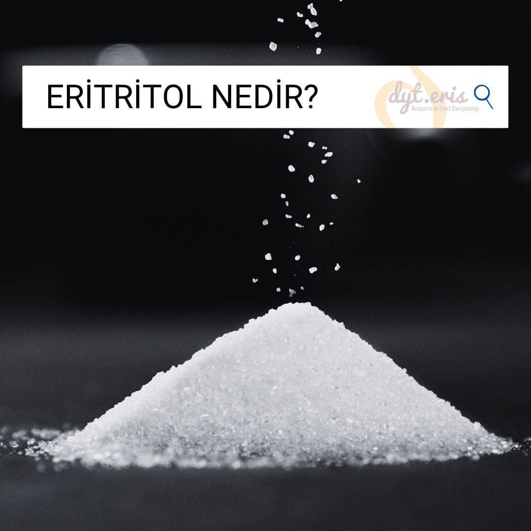 Kristalize beyaz eritritol tatlandırıcısının yakın çekimi