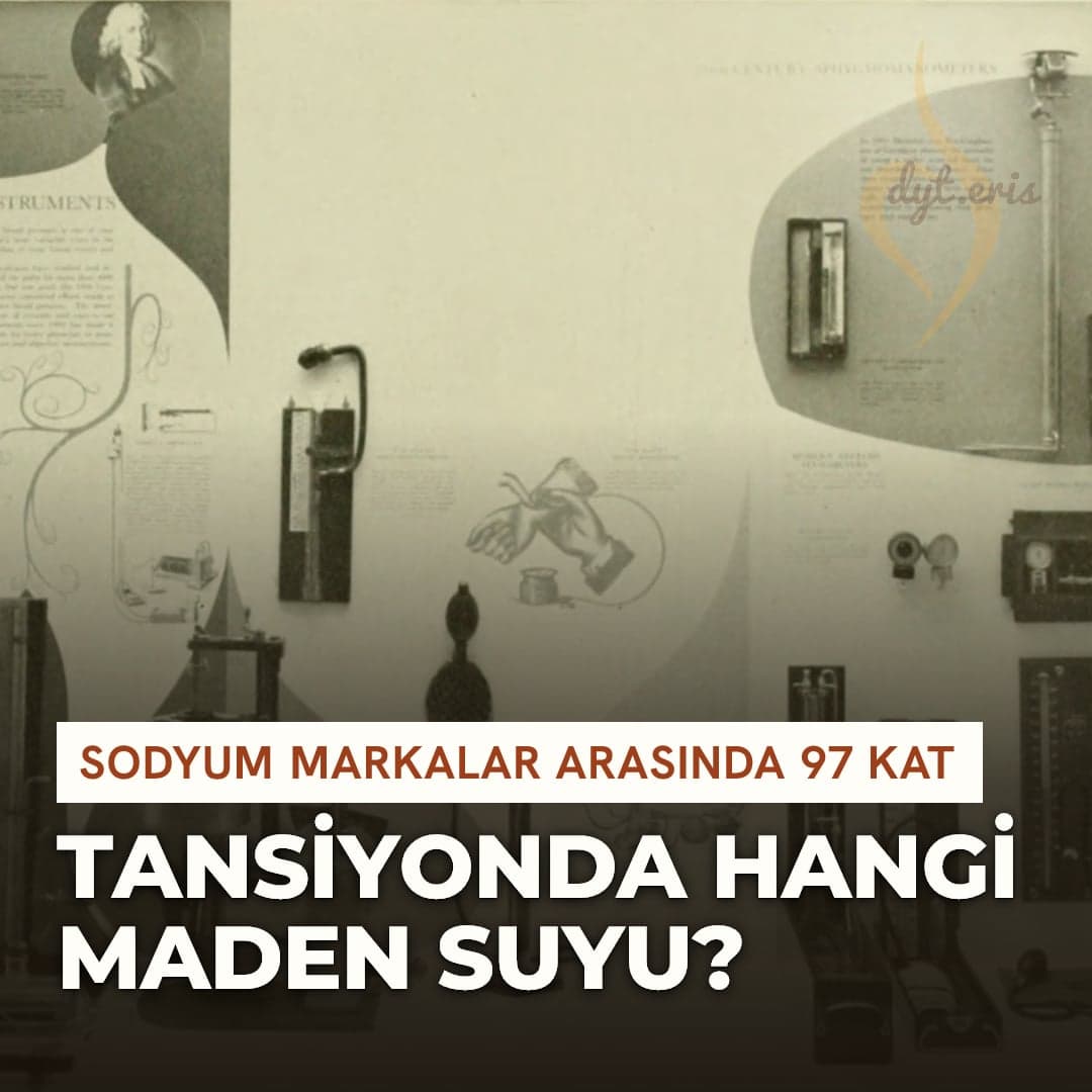 Eski bir müze yayınından ölçüm aletlerini gösteren levha