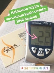 Keton ölçüm cihazının ekranında 2,2 değeri